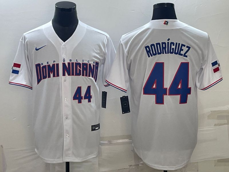 Men 2023 World Cub #44 Rodricuez White Nike MLB Jersey->more jerseys->MLB Jersey